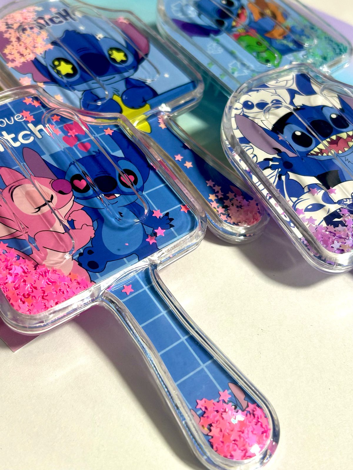 Stitch Hair - escova de cabelo almofadada com aplique