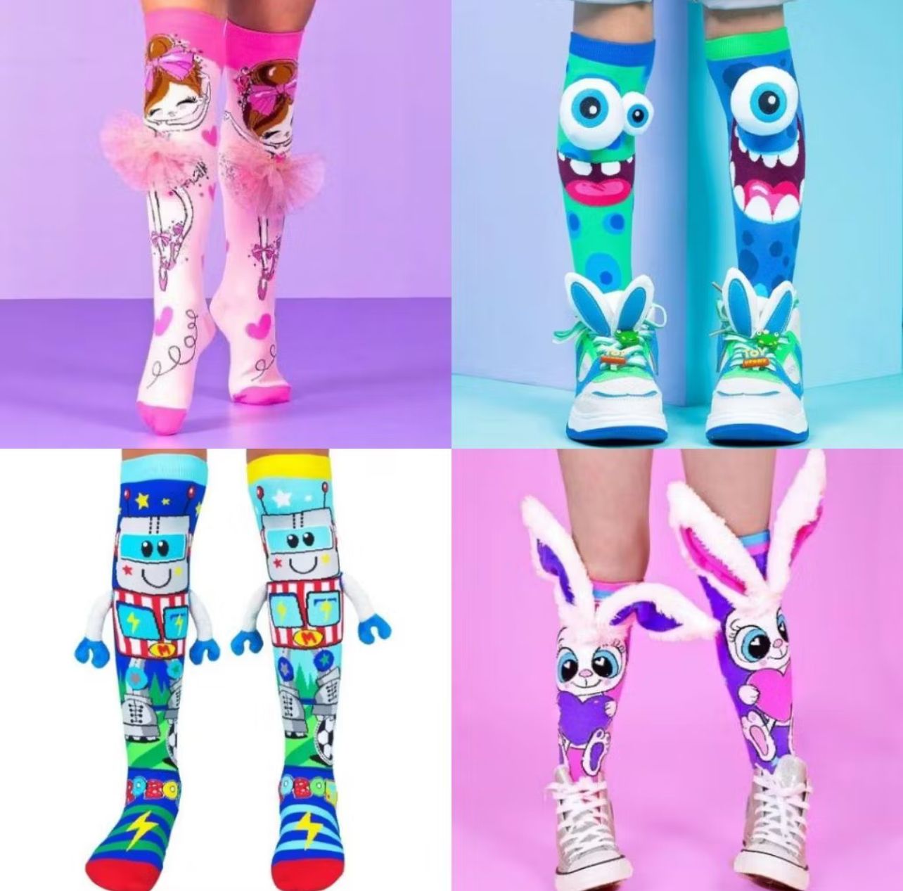 Meias infantil malucas 3D para crianças