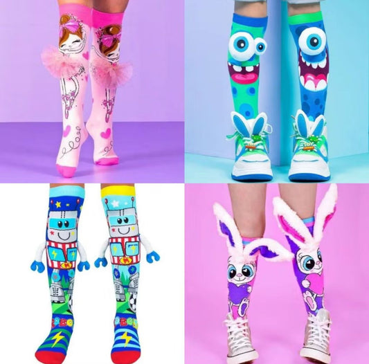 Meias infantil malucas 3D para crianças