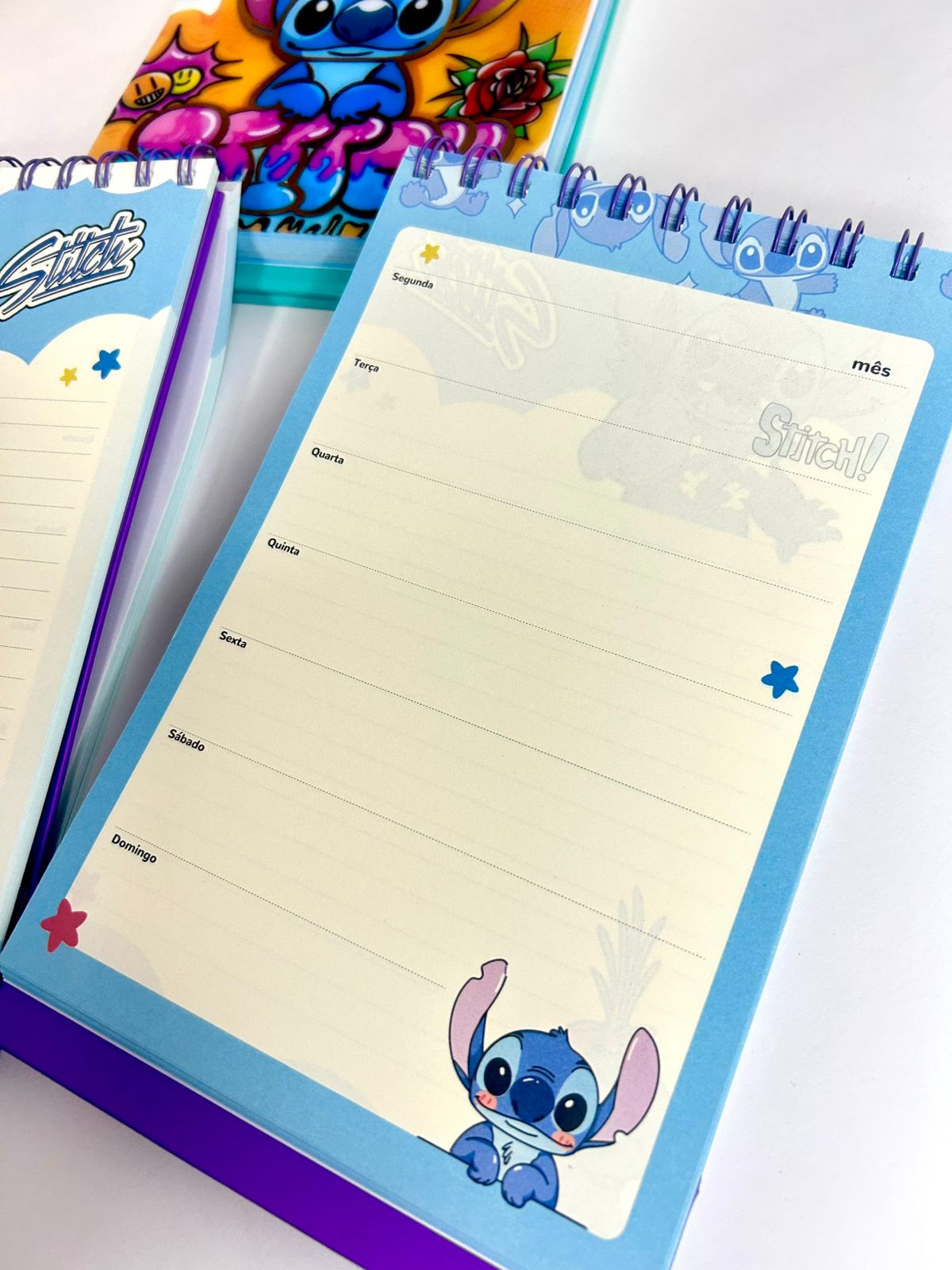 Caderno Planner Semanal Stitch - com folhas decoradas