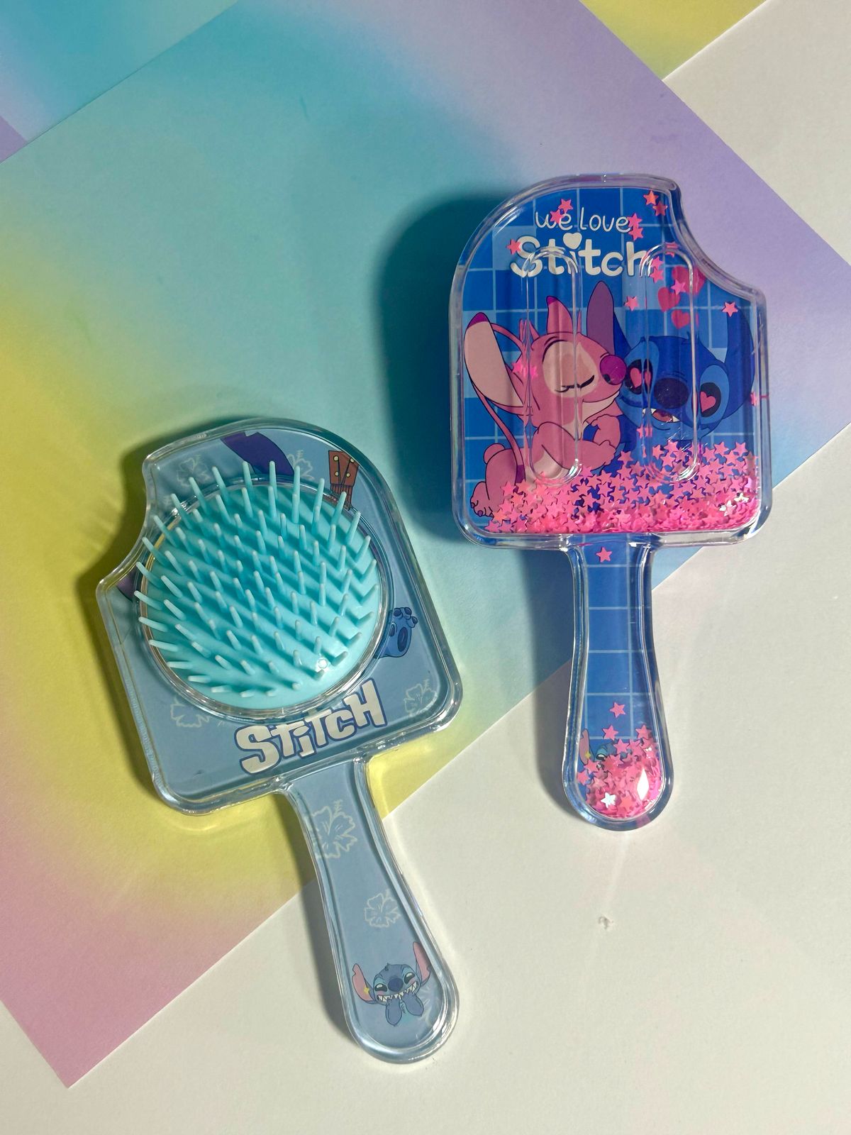 Stitch Hair - escova de cabelo almofadada com aplique