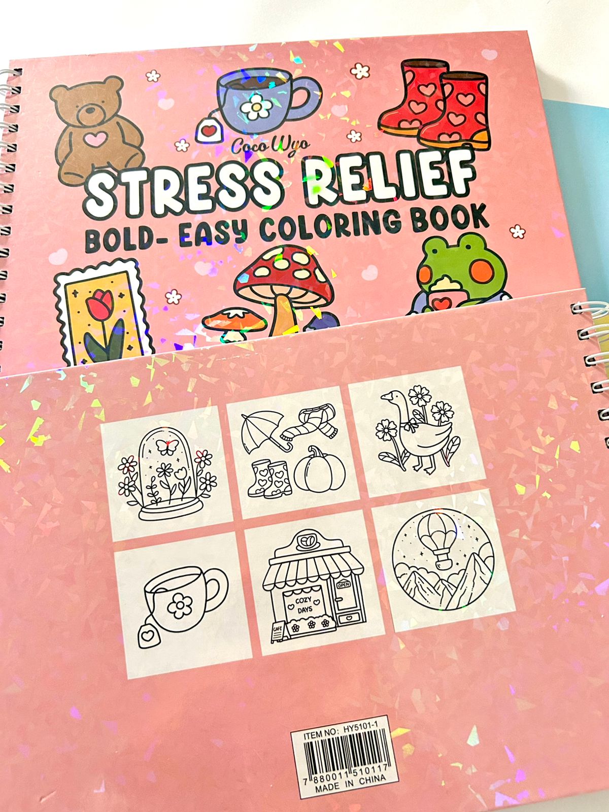 Livro de colorir A4 - Capa dura holográfica