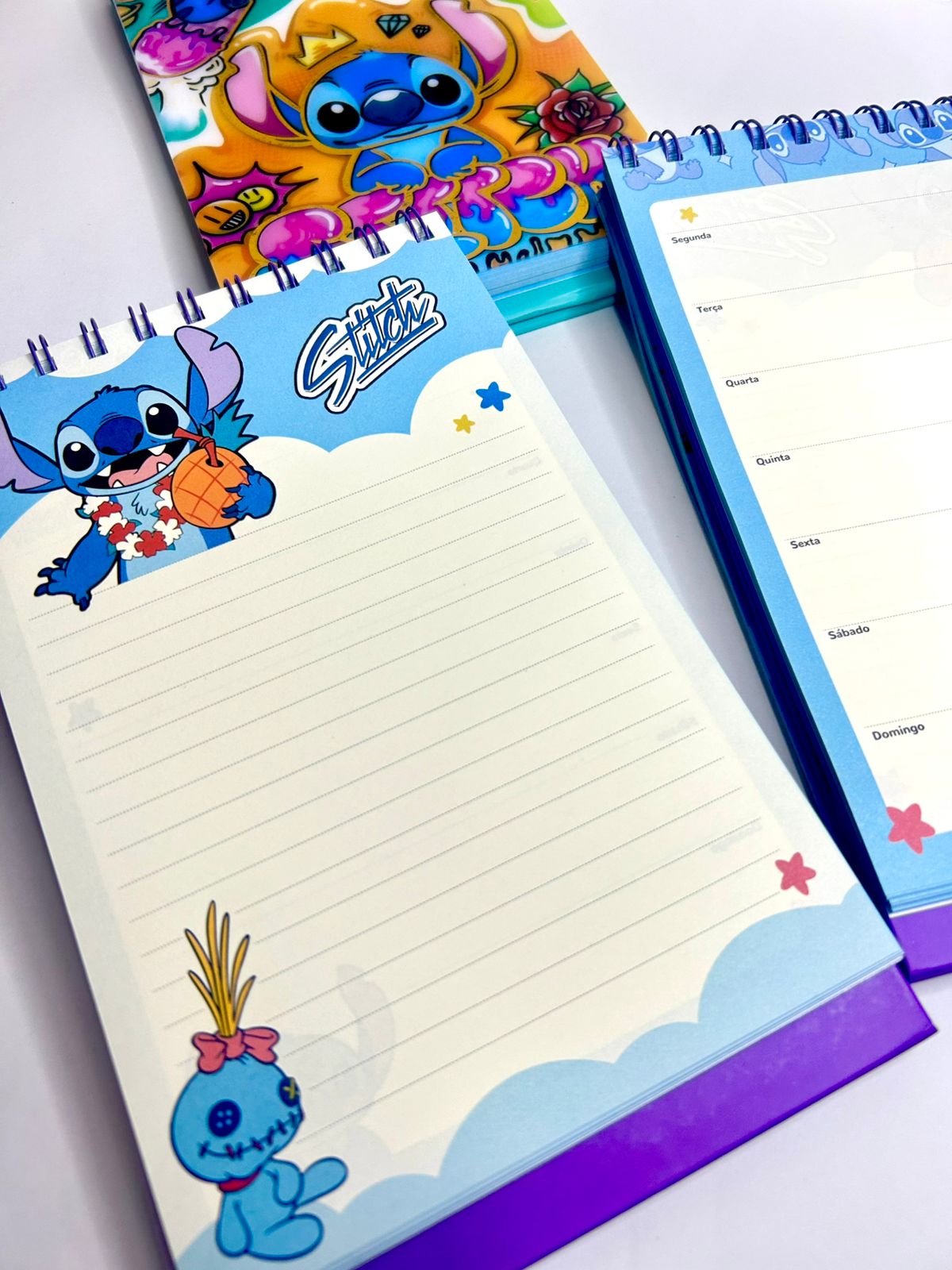 Caderno Planner Semanal Stitch - com folhas decoradas