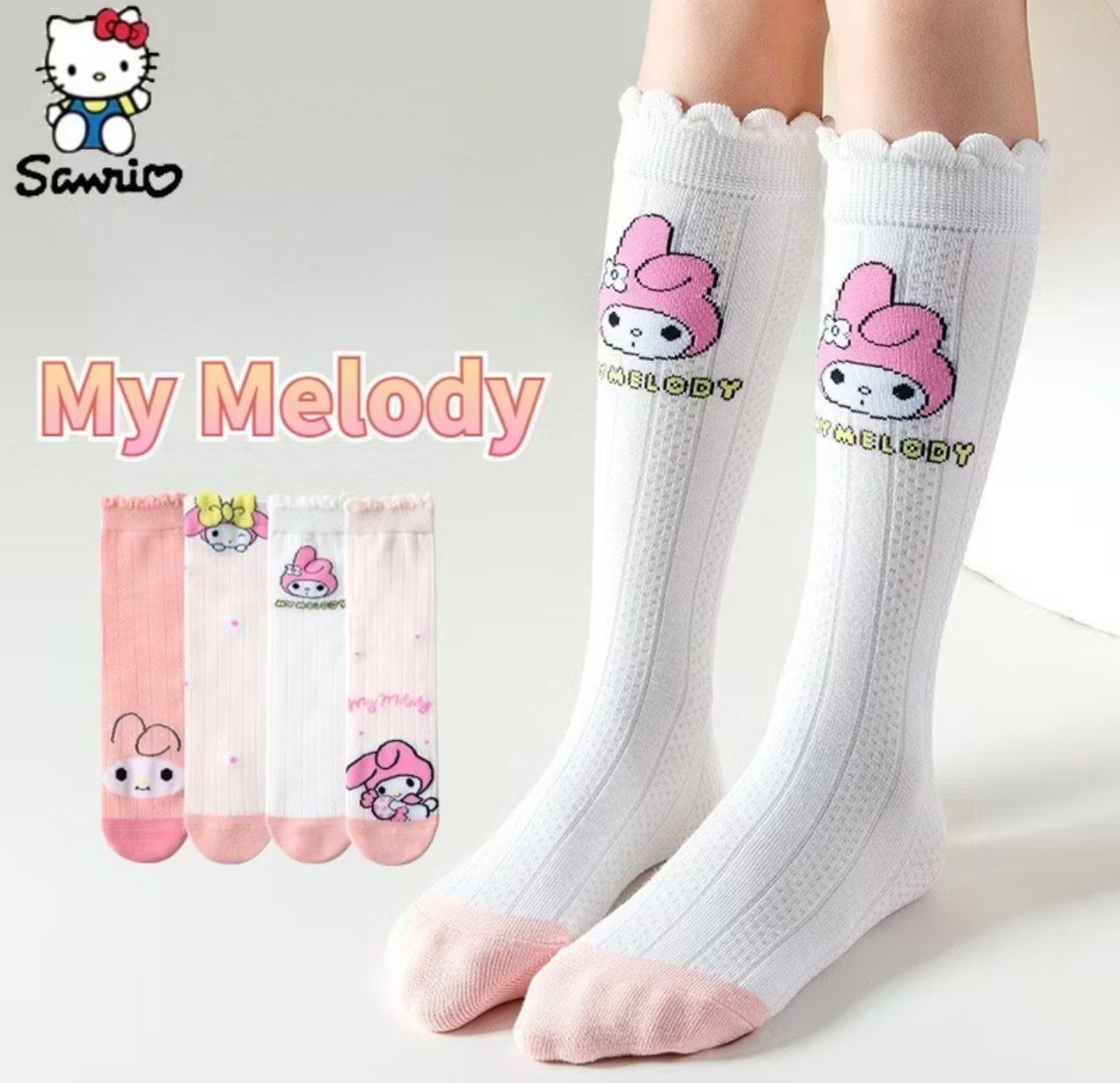 Meias Infantil feminina Turma da Hello Kitty