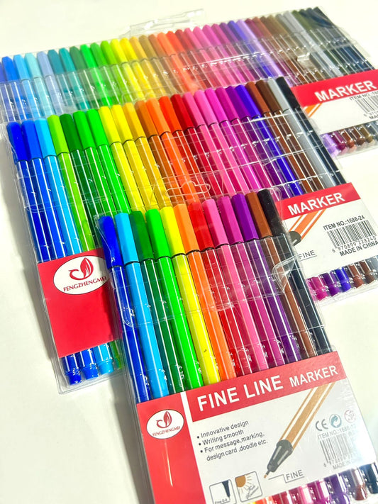 Kit 12/24/36 cores Fine Line  Coloridas Ponta Fina 0.4 mm Fineliner
