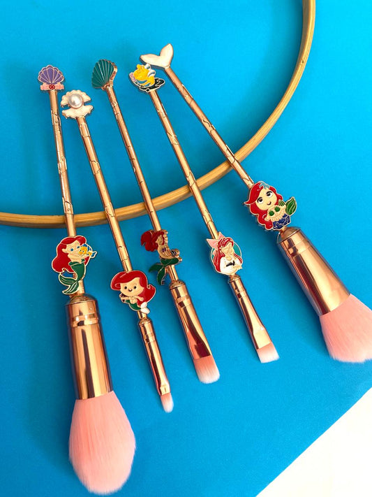 Kit Pincel Make up Personagens Disney - 5 itens