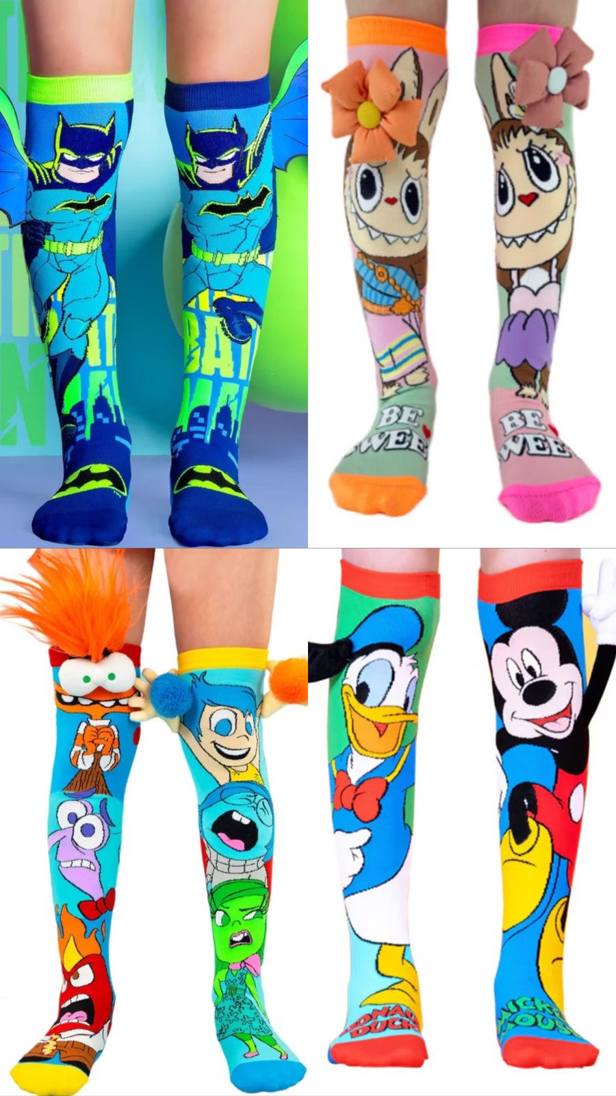 Meias Infantil 3D Malucas - Personagens variados