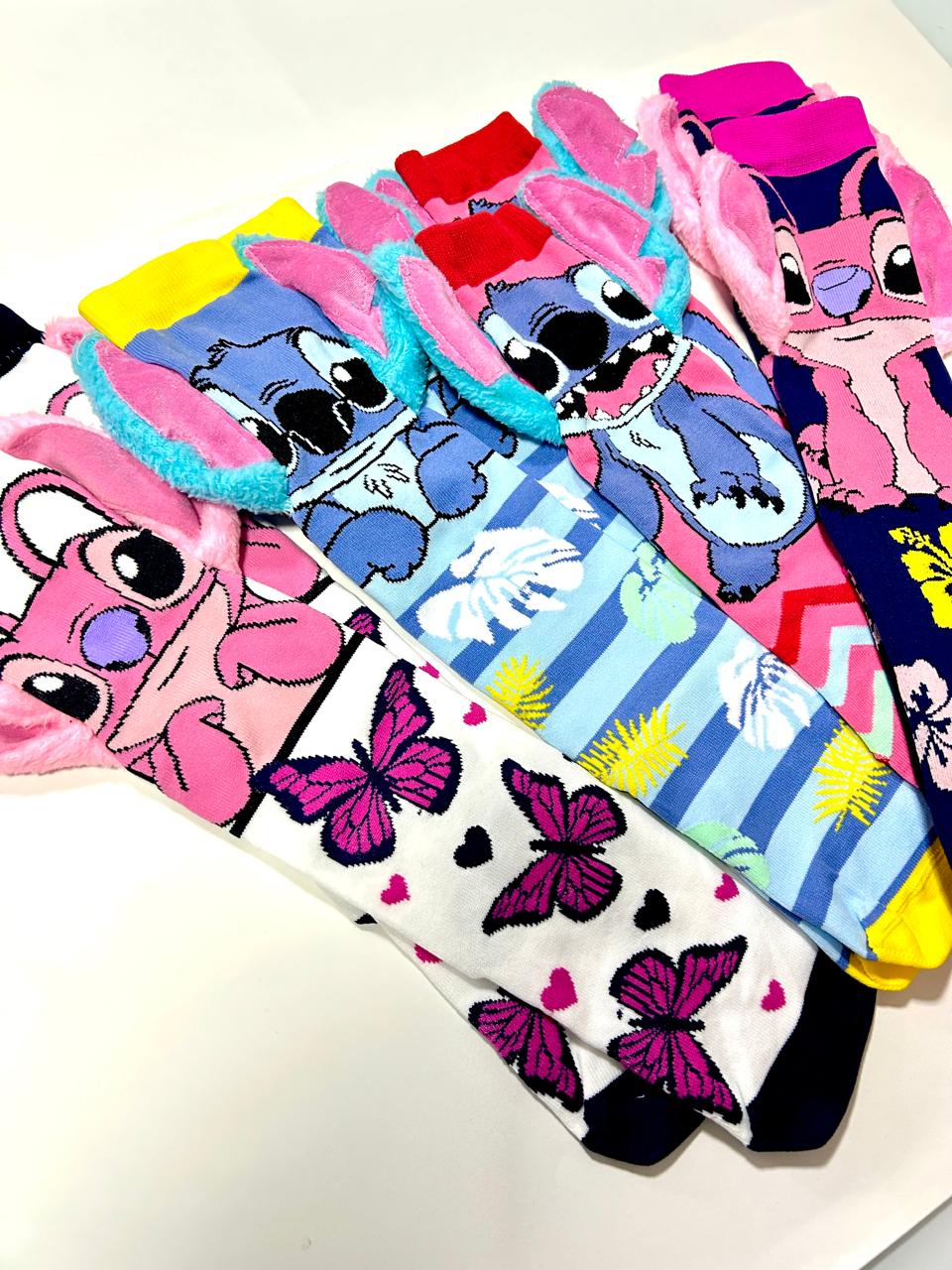 Meia Stitch coloridas 3D