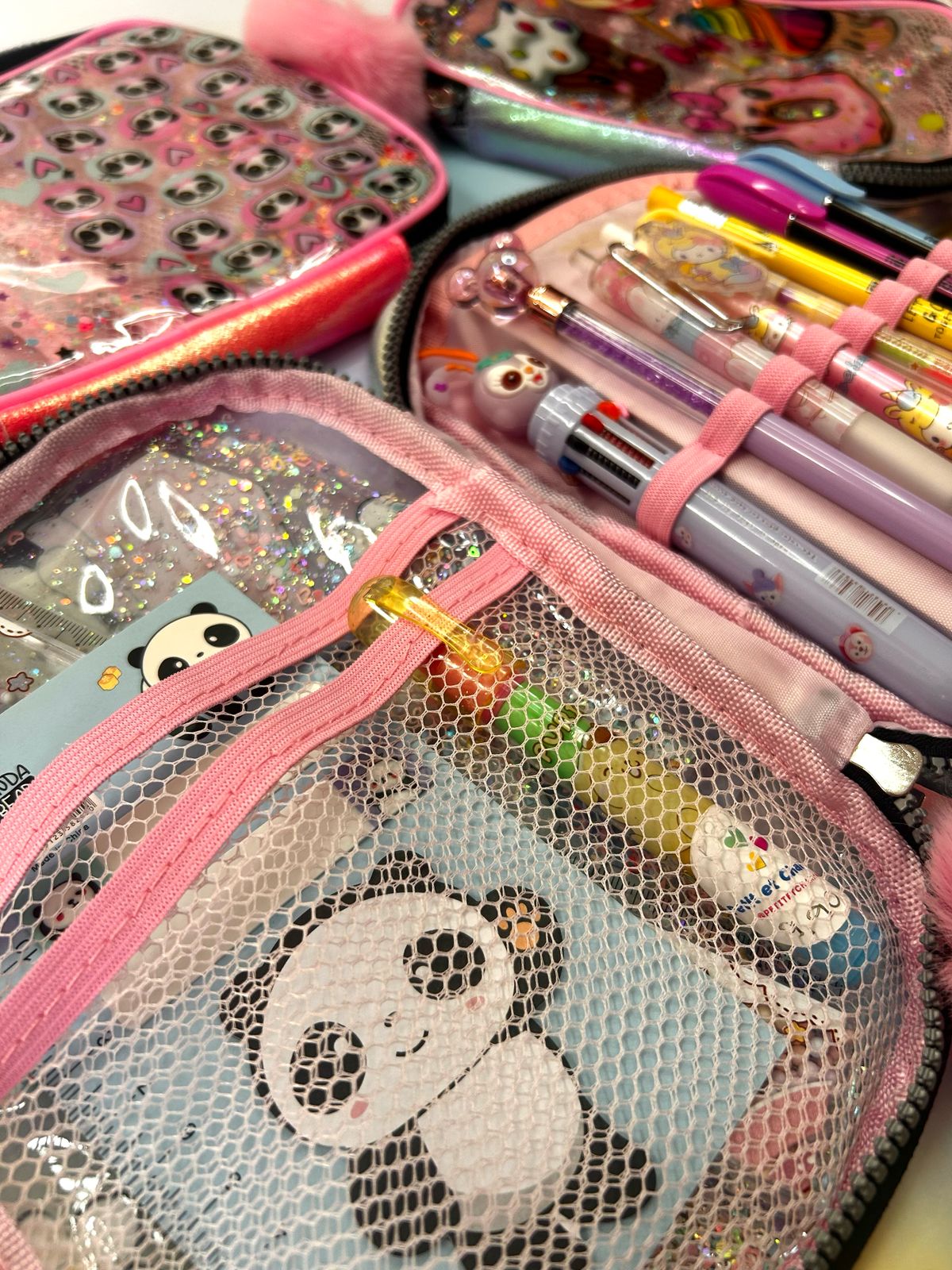 Estojo box com zíper e divisórias