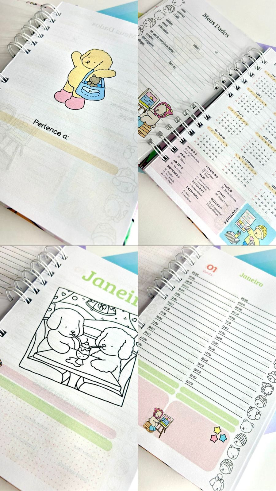 Agenda calendário 2026 - Espiral Tamanho A5 - Personagens variados