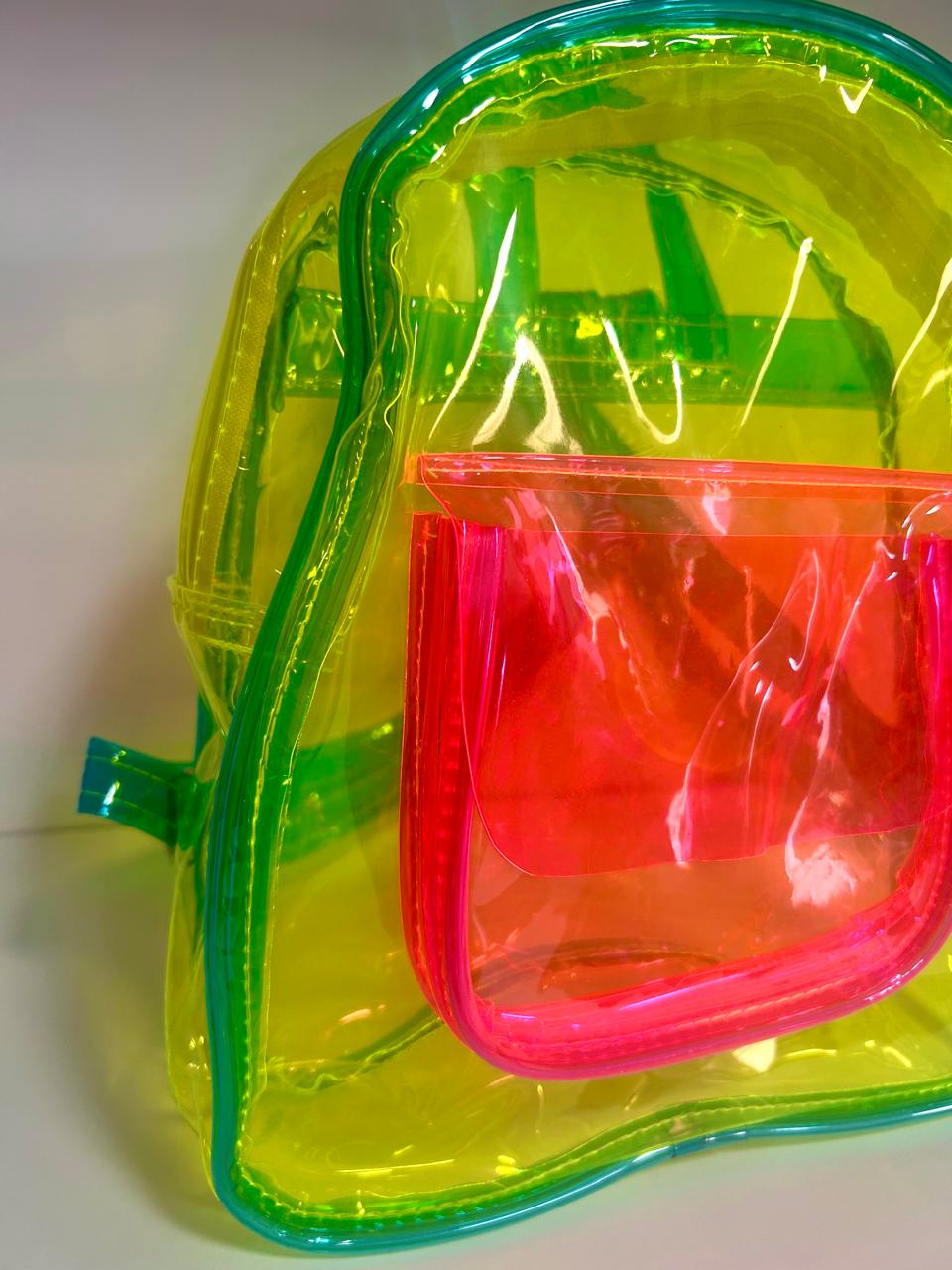 Mochila infantil transparente Neon