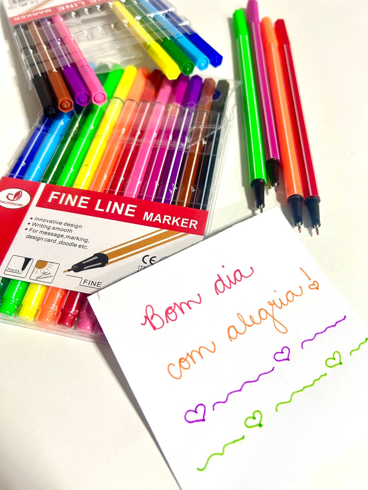 Kit 12/24/36 cores Fine Line  Coloridas Ponta Fina 0.4 mm Fineliner