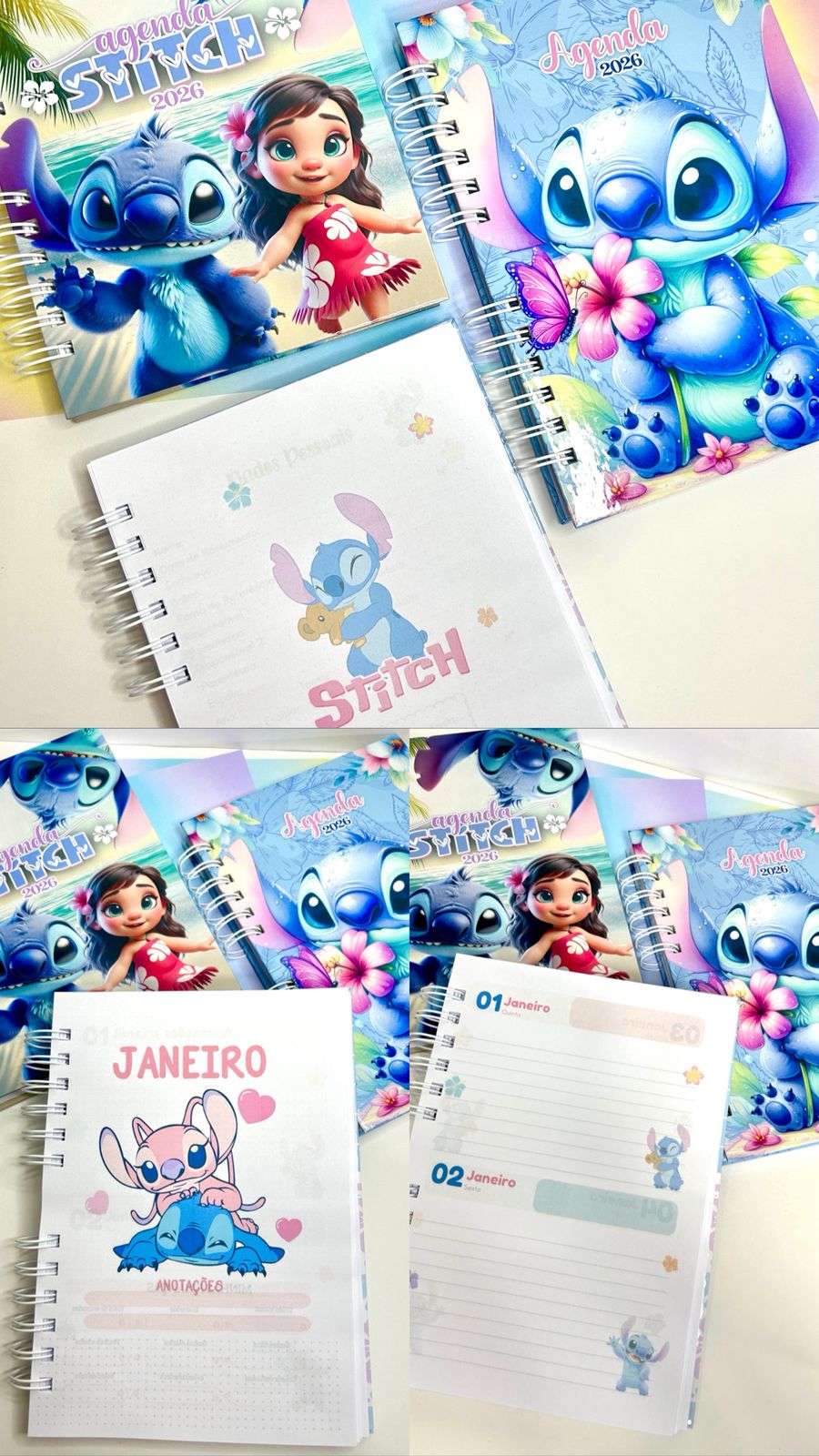 Agenda calendário 2026 - Espiral Tamanho A5 - Personagens variados