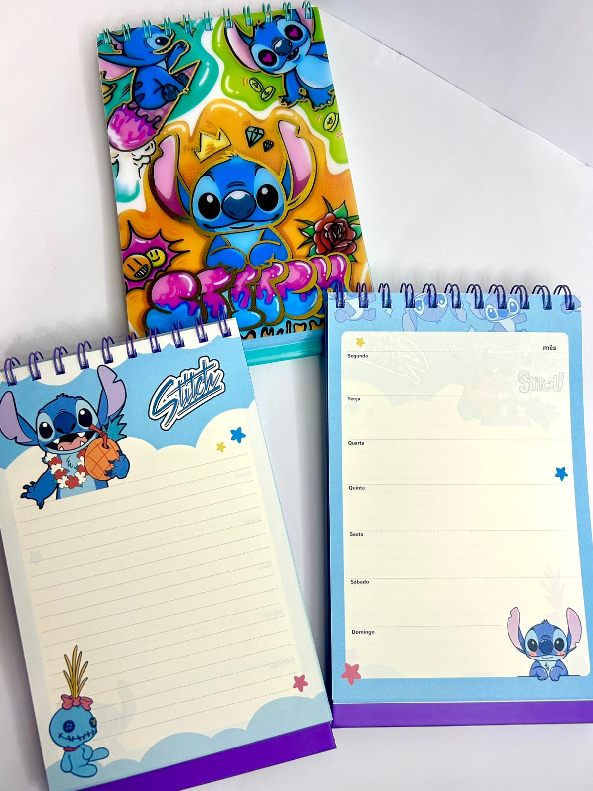 Caderno Planner Semanal Stitch - com folhas decoradas
