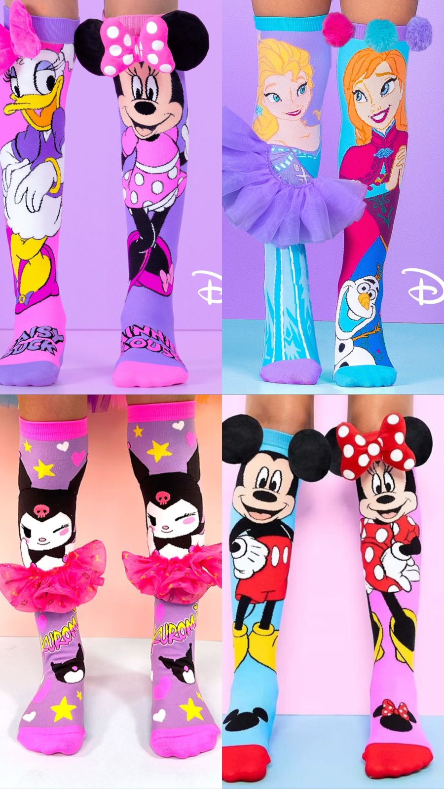 Meias Infantil 3D Malucas - Personagens variados