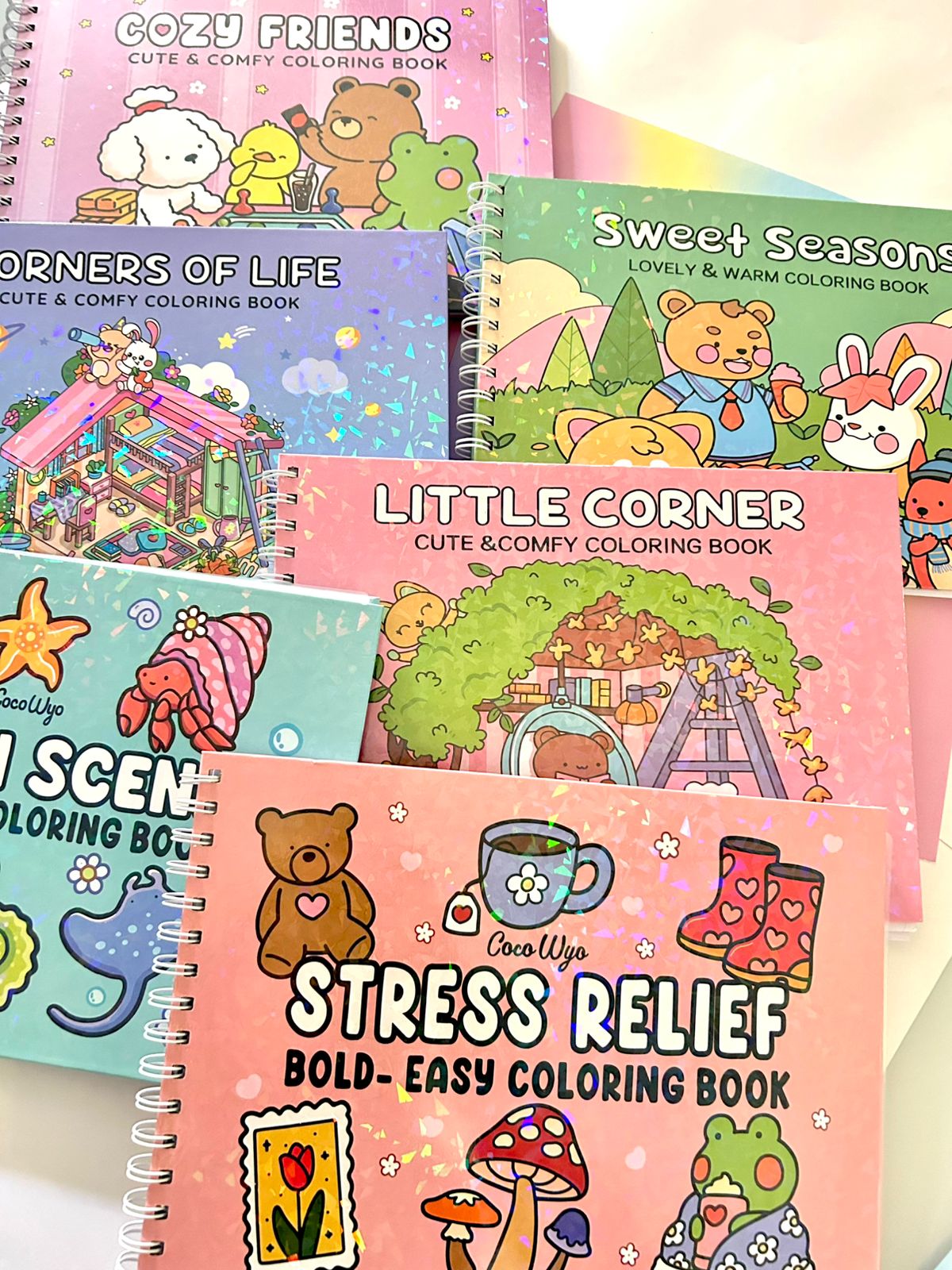 Livro de colorir A4 - Capa dura holográfica