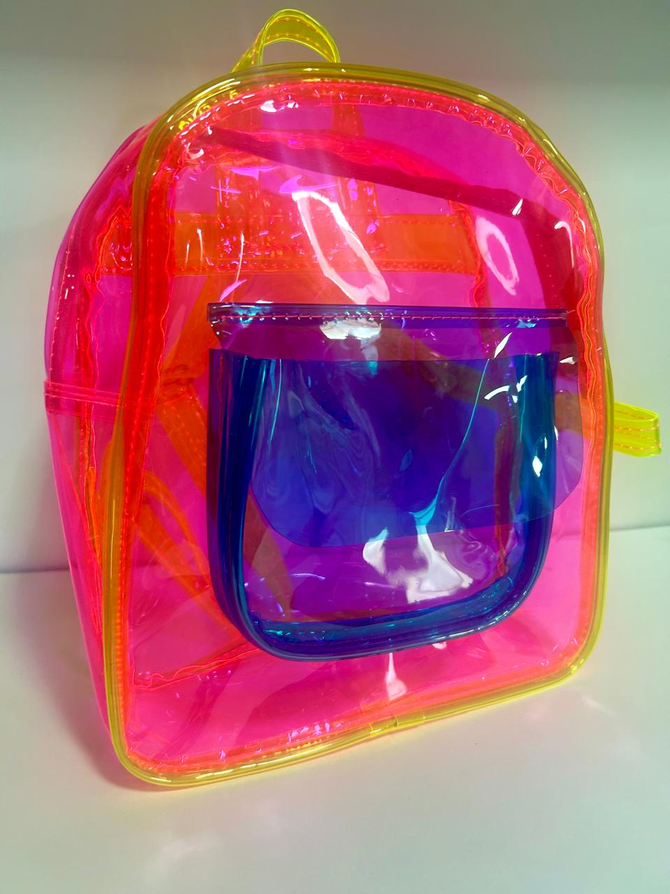 Mochila infantil transparente Neon