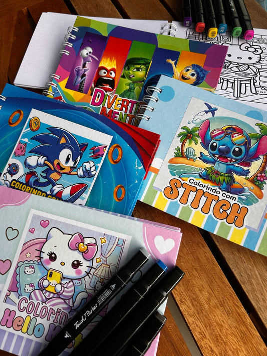 Livro de colorir capa dura - Temas Variados - Tamanho A5