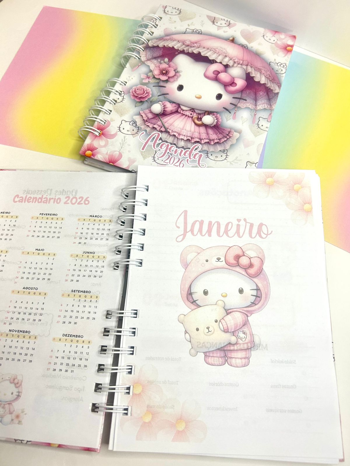 Agenda calendário 2026 - Espiral Tamanho A5 - Personagens variados