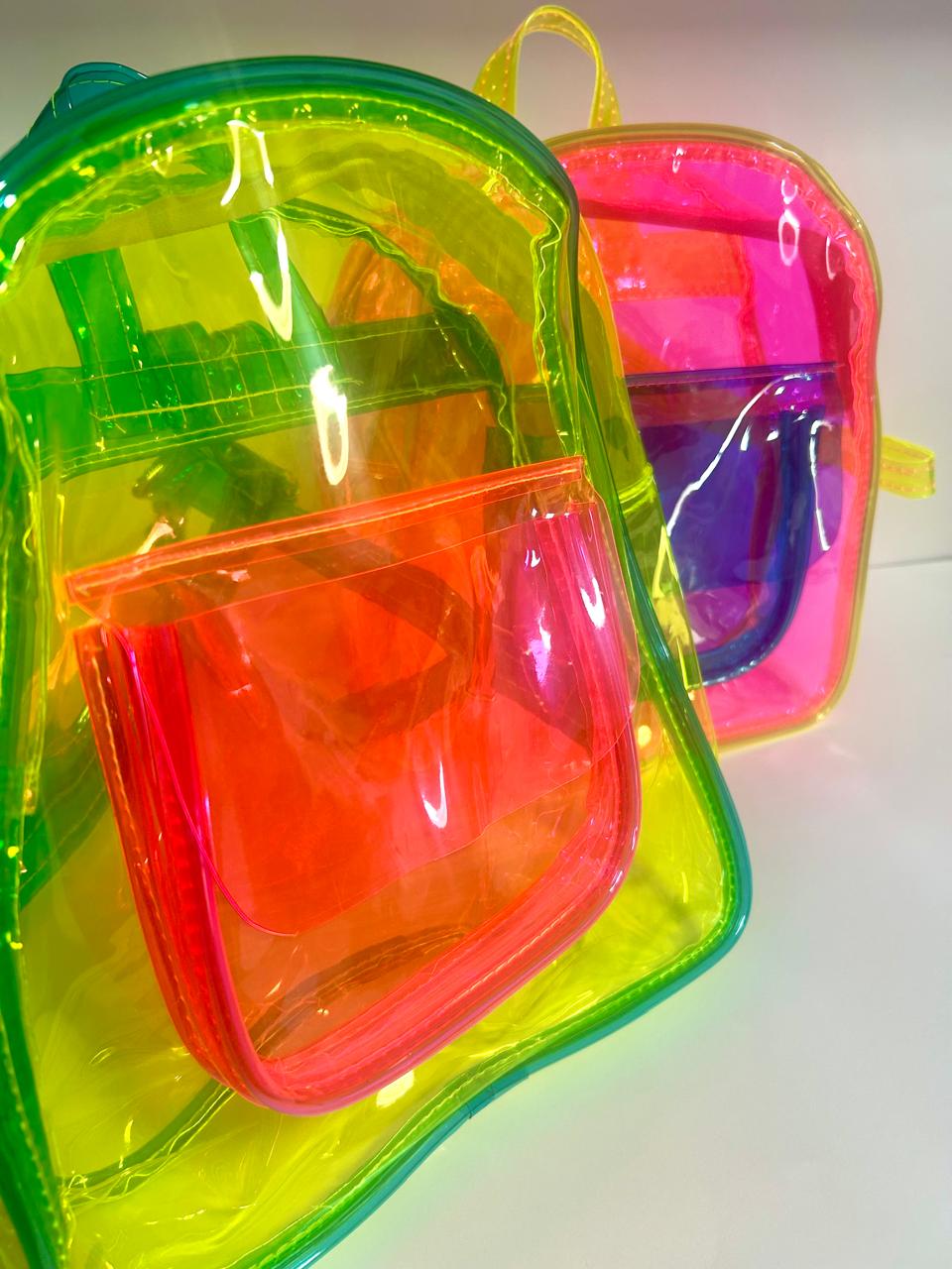 Mochila infantil transparente Neon
