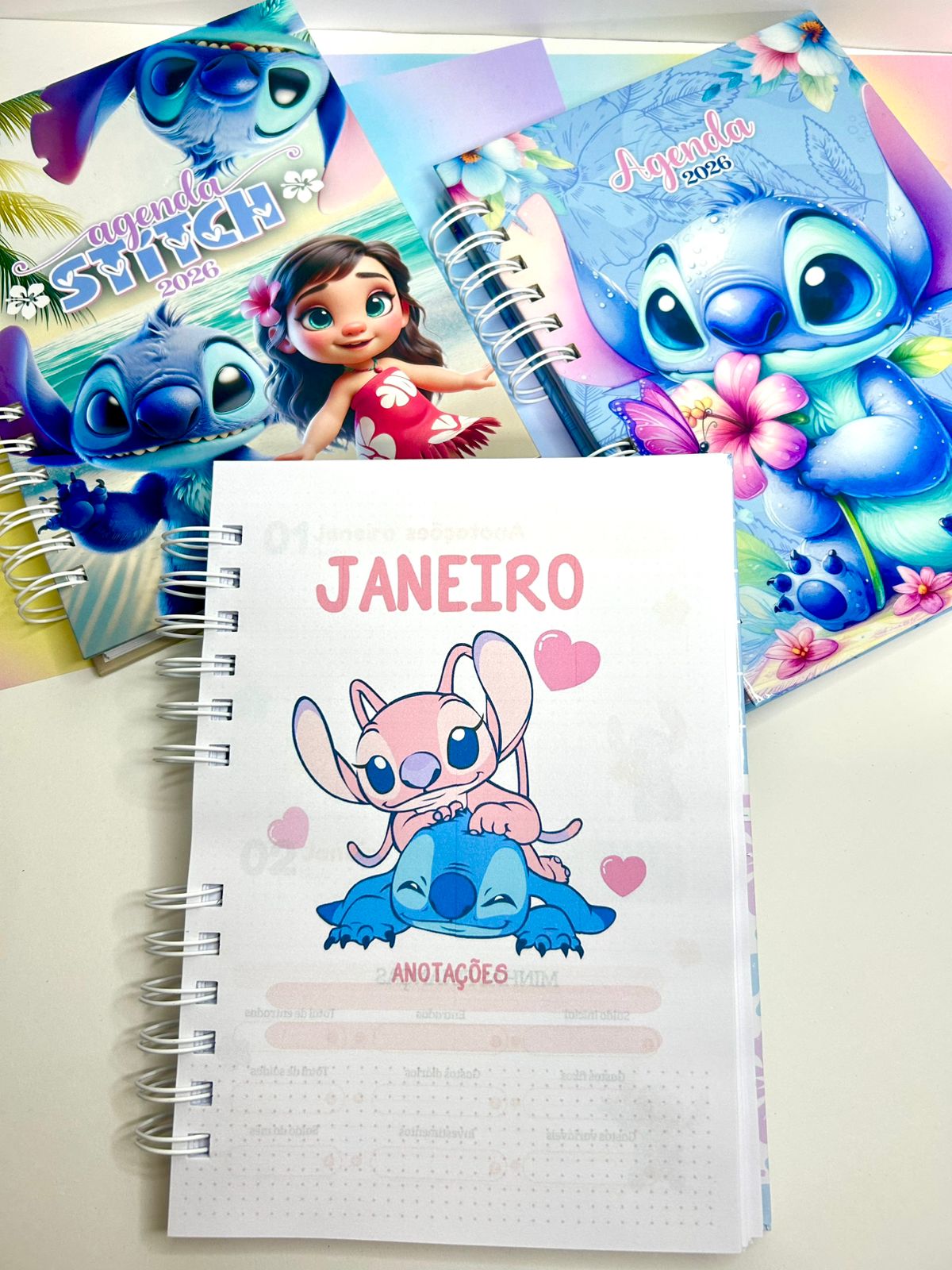 Agenda calendário 2026 - Espiral Tamanho A5 - Personagens variados